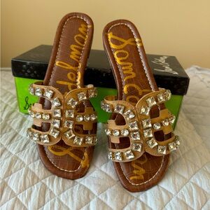 Sam Edelman Bay in Nude Nappa Gem, Size 8